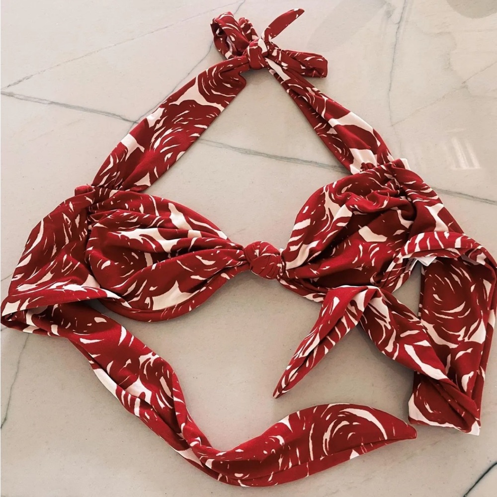 Red and White Underwire Bikini Top